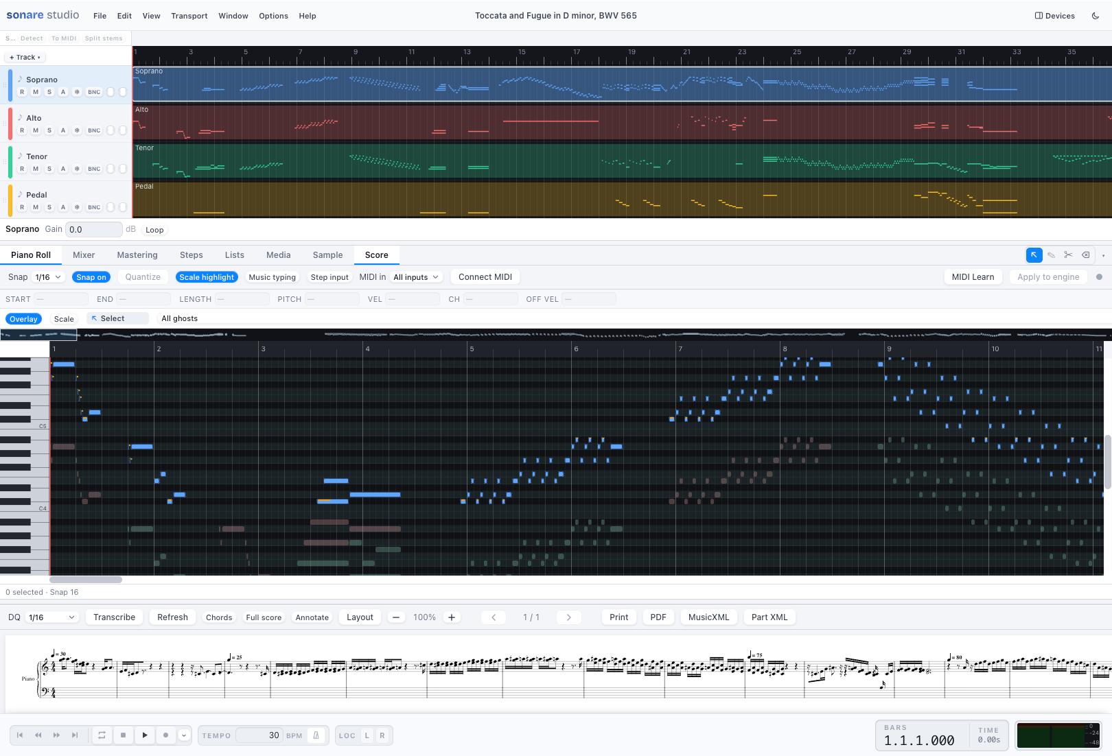 sonare studio screenshot
